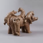La famille des ours sculpture sculpture animalière heureuse et adorable bronze art sophie Verger Galerie Art Yi Galerie d'art de Bruxelles