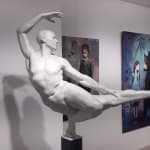 De weg voorwaarts sculptuur Marc de Corte sport man sculptuur dans sculptuur naakt menselijke sculptuur tuinsculptuur bronzen sculptuur hedendaagse sculptuur Art Yi-galerij Kunstgalerij Brussel