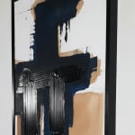 Figure d'empreinte Frédéric Halbreich peinture abstraite noir et blanc huile acrylique sur toile