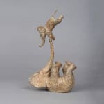Nouveau perché Sophie Verger sculpture éléphant bronze art sculpture animalière contemporaine Galerie Art Yi Galerie d'art de Bruxelles