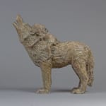 De wolf en een klein meisje of "de droom" hedendaagse bronzen sculptuur interieurdesign sophie verger art gallery brussel