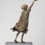 Visionary lieven d'haese contemporary bronze sculpture a boy holding a crytal ball to the sky imagination sculpture child sculpture childhood Art Yi garden sculpture garden art design art gallery in brussels