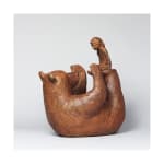gaby et son ours mignon enfant et adorable animal ours sculpture contemporaine en bronze sophie verger