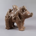 De familie van berensculptuur vrolijke en schattige dierensculptuur bronzen kunst sophie Verger Art Yi-galerij Kunstgalerij Brussel