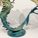 Heart of the horizon Liang Binbin contemporary sculpture bronze sculpture a swimming woman sculpture jump into water circle forming a heart shape of love with the blue aqua wave and sea sculpture water sculputre Art Yi gallery Brussels art gallery