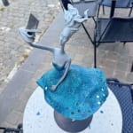 today's mirror hedwige leroux contemporary sculpture art beautiful and fine dressed women bronze sculpture selfie on her smartphone art yi art gallery brussels