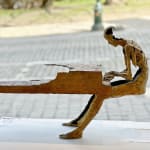 virtuose pianist musician bronze contemporary sculpture jacques van den abeele at art yi gallery brussels
