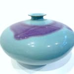 仿宋制钧窑天蓝釉紫斑开片大肚瓶蔡晓芳當代陶瓷藝術亞洲陶瓷藝術亞洲瓷器藝術藍瓷瓶藍瓷瓶藝術收藏