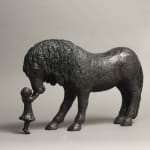 Mijn favoriete merens schattige kinderen en schattige dieren hedendaagse bronzen paardensculptuur sophie verger