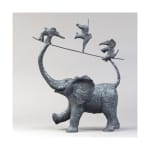 Mes Trois Garnements Trois éléphants acrobatiques sculpture contemporaine en bronze jardin design d'intérieur galerie d'art sophie verger bruxelles