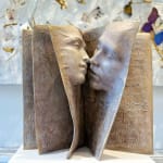 Kiss book sculpture love couple sculpture face sculpture paola grizi contemporary bronze sculpture art yi brussels art gallery