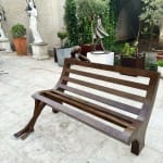 Daydream bench sculpture Isabel Miramontes monumental bronze sculpture for garden sculpture garden design garden art exterior design in Hotel Barsey by Warwick in Brussels Art Yi gallery Brussels art gallery