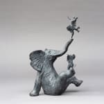 In Africa or 4 happy cute elephants contemporary bronze sculpture garden interior design sophie verger art gallery brussels