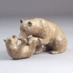 Tickles cute bear mother plays with an adorable bear baby animal contemporary bronze bear sculpture sophie verger