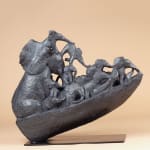 bateau éléphant adorable famille d'éléphants sculpture contemporaine bronze sculpture animalière sophie verger art yi bruxelles galerie d'art