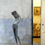 Isabel miramontes contemporary bronze sculpture abstract art sculpture decoration design minimalism intimidad a naked woman sculpture taking out of her swimming suite at seaside