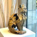 chat sculpture contemporaine en bronze jacques van den abeele art yi galerie bruxelles