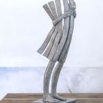 Isabel miramontes contemporary bronze sculpture abstract art sculpture decoration design minimalism a figure at seaside sculpture against the wind rises
