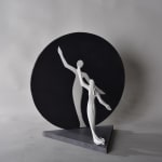 double je III jean Pierre baldini sculpture contemporaine noire et blanche figurine lune ombre reflet galerie d'art bruxelles art yi