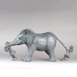 The preferred elephant by the two girls contemporary bronze sculpture garden interior design sophie verger