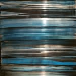 alluminescence Frédéric Halbreich blue black abstract oil lacquer painting on metal aluminum