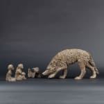 Le problème avec le loup enfants mignons et adorable animal sculpture de loup en bronze contemporain sophie verger