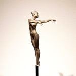 Life in motion (s) miniature dancing girl sculpture of Marc de Corte contemporary bronze sculpture woman sculpture dance sculpture at Art Yi gallery in Brussels
