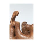 gaby and her bear cute child and adorable animal bear contemporary bronze sculpture sophie verger