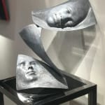 tris contemporary bronze sculpture face sculpture book sculpture paola grizi italian sculpture garden sculpture art yi brussels art gallery