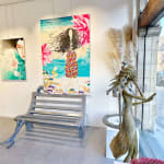 pei wang jojo chinese contemporary painting colorful acrylic paint japanese myth woman man at the seaside and flower interior designer contemporary bronze sculpture garden art Isabel Miramontes Hedwige Leroux