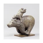 Quickly cute and adorable animal contemporary bronze running bear sculpture sophie verger