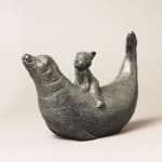 the little bather cute children and adorable animal contemporary bronze seal sculpture sophie verger