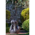 Two rhinoceros cute and adorable animal contemporary bronze sculpture for garden sophie verger