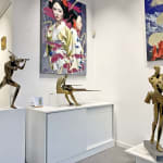 Geiger Skulptur Musiker Jacques van den Abeele zeitgenössische Bronzeskulptur Art Yi Galerie Brüsseler Kunstgalerie