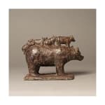 promenade des ours animal mignon et adorable sculpture d'ours en bronze contemporain bébé ours et mère sophie verger