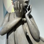 Angel passes Isabel miramontes dancing girl sculpture monumental sculpture garden sculpture contemporary bronze sculpture a beautiful girl in surprise of her dress blows up by wind Art Yi gallery Brussels art gallery