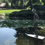 borigine beautiful girl on a boat contemporary bronze garden sculpture monumental sculpture isabel miramontes garden decoration design swimming pool chair art yi gallery brussels