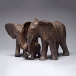 between mother and father cute and adorable animal contemporary bronze bear sculpture happy elephant family sophie verger