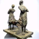 cercle lieven d'haese sculpture en bronze contemporaine de deux garçons debout dans le vent sculpture d'enfant rêve d'enfance Art Yi galerie d'art à bruxelles