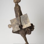 Chaînon manquant lieven d'haese sculpture contemporaine en bronze un garçon courant avec un puzzle sculpture enfant sculpture enfance Art Yi sculpture de jardin conception d'art de jardin galerie d'art à bruxelles