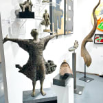 IIXV lieven d'haese contemporary bronze sculpture a boy opening up his arm against wind to embrace a new adventure child sculpture childhood dream sculpture garden sculpture garden art design Art Yi art gallery in brussels