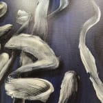 draak Chinese kalligrafie schilderij acryl op canvas blauw schilderij abstracte kunst oosterse kunst hedendaagse Chinese schilderkunst Art Yi-galerij Kunstgalerij Brussel