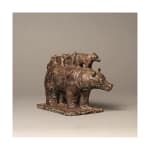 beer lopen schattig en schattig dier eigentijds bronzen beer sculptuur baby beer en moeder sophie verger