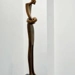 Isabel miramontes contemporary bronze sculpture abstract art sculpture decoration design minimalism the armchair sculpture a person sitting in his chair