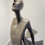 Promise Isabel Miramontes garden sculpture contemporary scupture of woman sculpture sea sculpture wind sculpture a woman in a dress or a mother against seawind giving a promise to her child full of freedom and love Art Yi gallery Brussels art gallery
