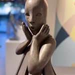 Angel passes Isabel miramontes dancing girl sculpture monumental sculpture garden sculpture contemporary bronze sculpture a beautiful girl in surprise of her dress blows up by wind Art Yi gallery Brussels art gallery