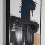 Figure d'empreinte Frédéric Halbreich zwart-wit abstract schilderij acrylolie op canvas