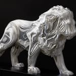 leone leeuw dier hedendaagse beeldhouwkunst kunst metaal aluminium sculptuur van Jean-Paul KALA