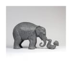 toi et moi mignon enfant et adorable animal éléphant sculpture contemporaine en bronze sophie verger