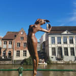 Als ik de makkelijke weg kies, Marc de Corte dansende vrouw sculptuur meisje sculptuur koppel dans sculptuur naakt menselijke sculptuur tuinsculptuur bronzen sculptuur hedendaagse sculptuur Art Yi-galerij Kunstgalerij Brussel